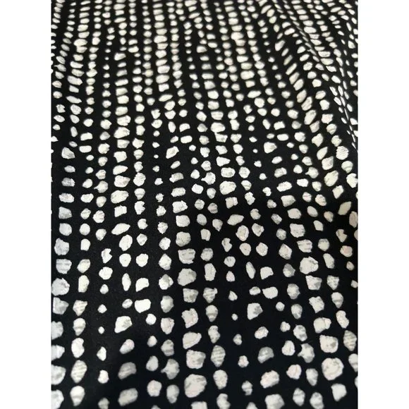 Apt. 9 Black & White Print Dress With Roll Tab Sleeves And Pockets, Size Medium - Picture 8 of 8